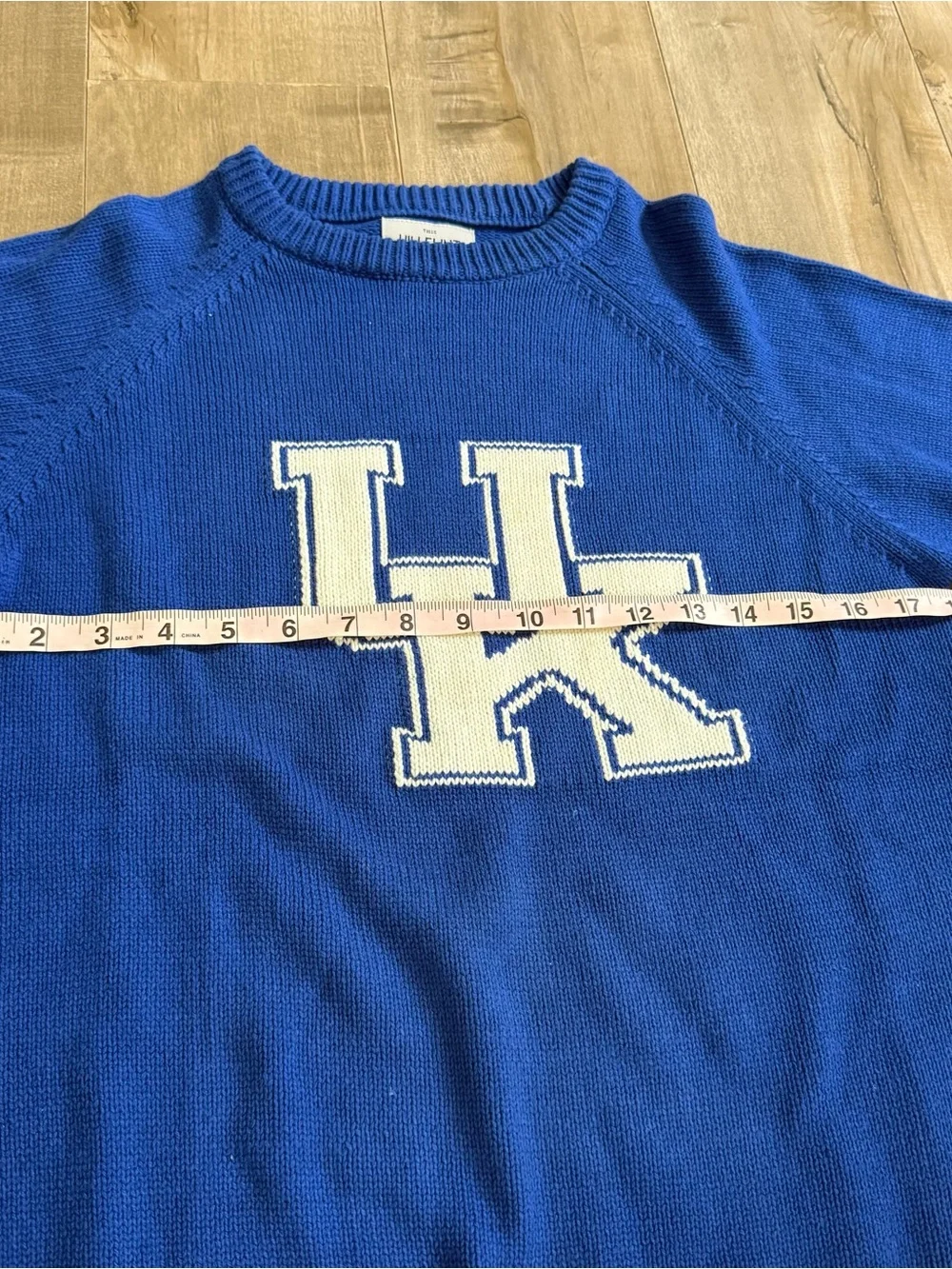 University of Kentucky Hillflint Cable Knit Pullover Sweater Blue White College